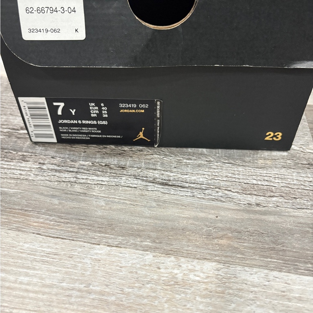Jordan 6 Rings Black and Gold Box
